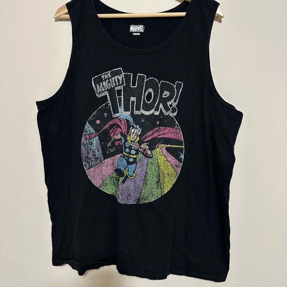♻️ Vintage Marvel The Mighty Thor Black Tank Top